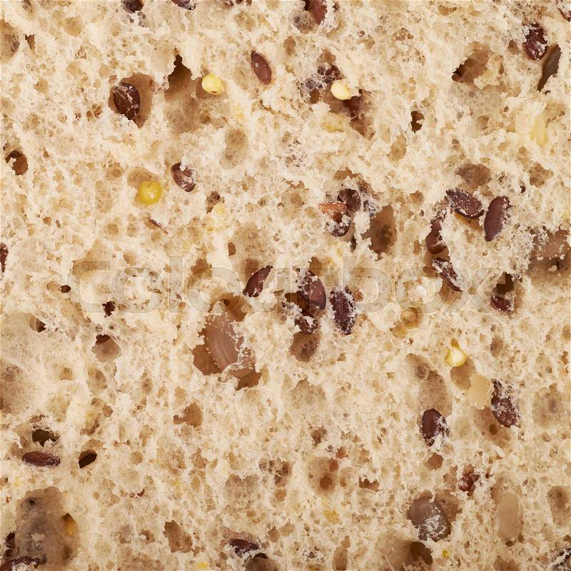Close-up crop fragment of a cumin bread texture, stock photo
