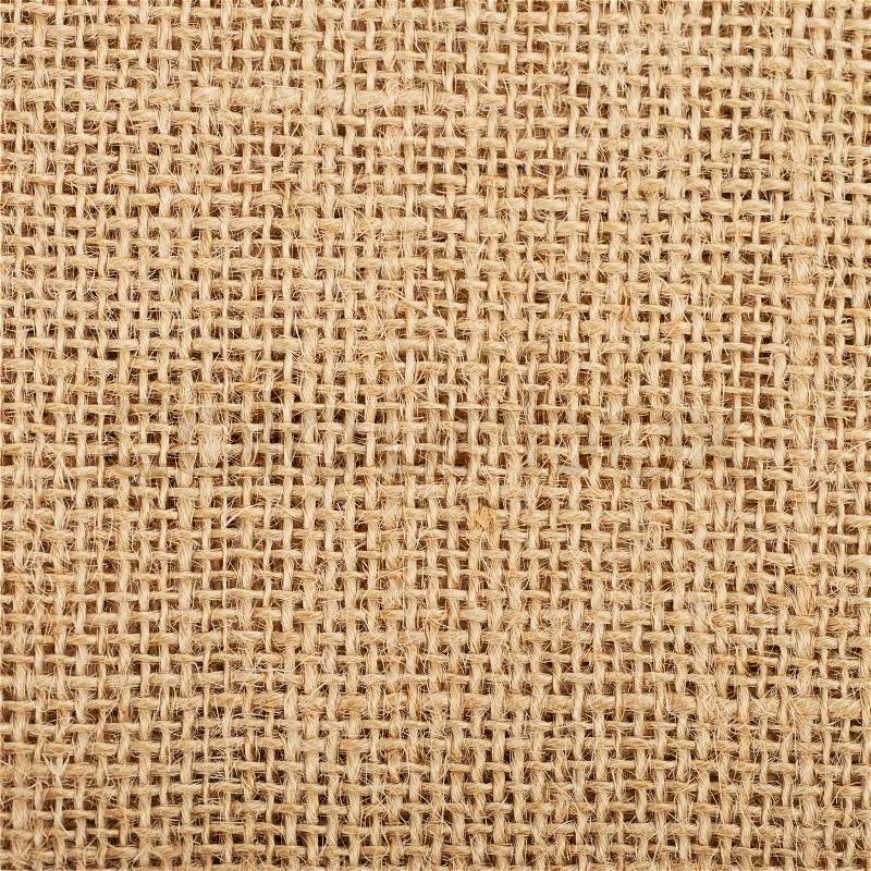 Close-up fragment of a brown burlap sack texture, stock photo
