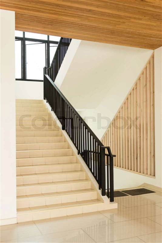 Stairs in modern villa interior, stock photo