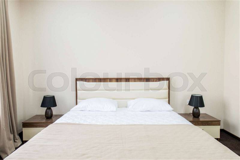 The double room in the hotel, stock photo