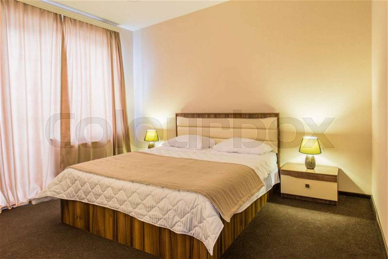 The double room in the hotel, stock photo