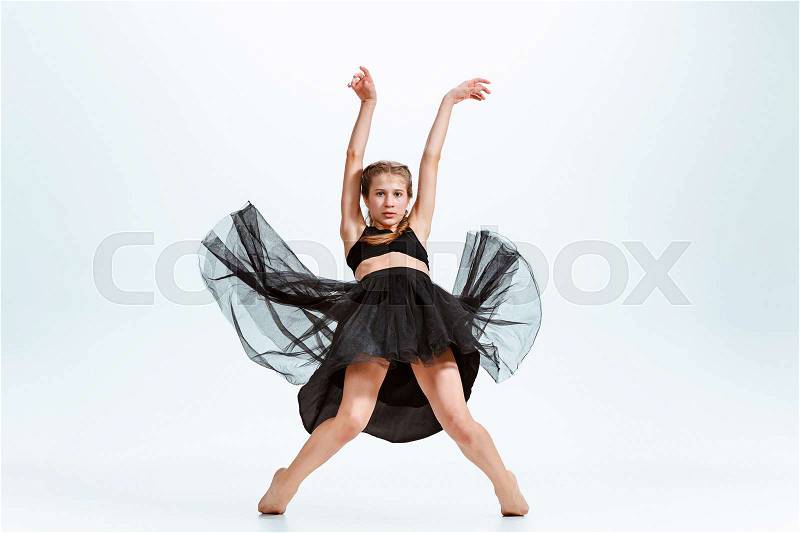 Young girl break or hip hop dancing at stidio, stock photo