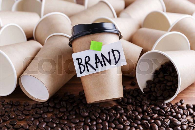Brand building for coffee shop and cafe concept, stock photo
