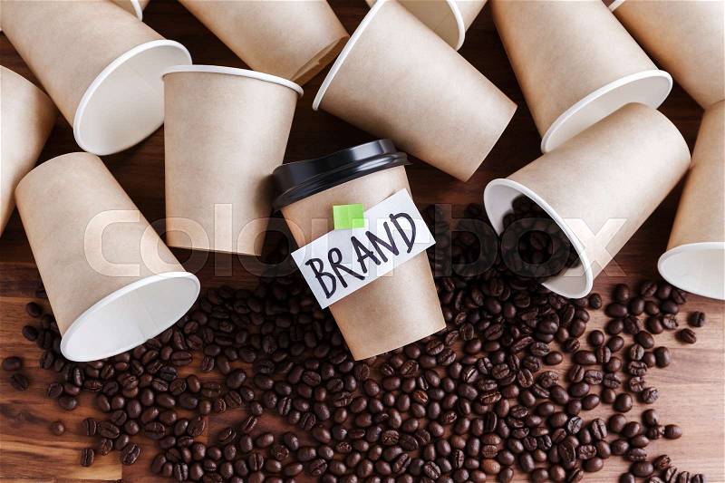 Brand building for coffee shop and cafe concept, stock photo