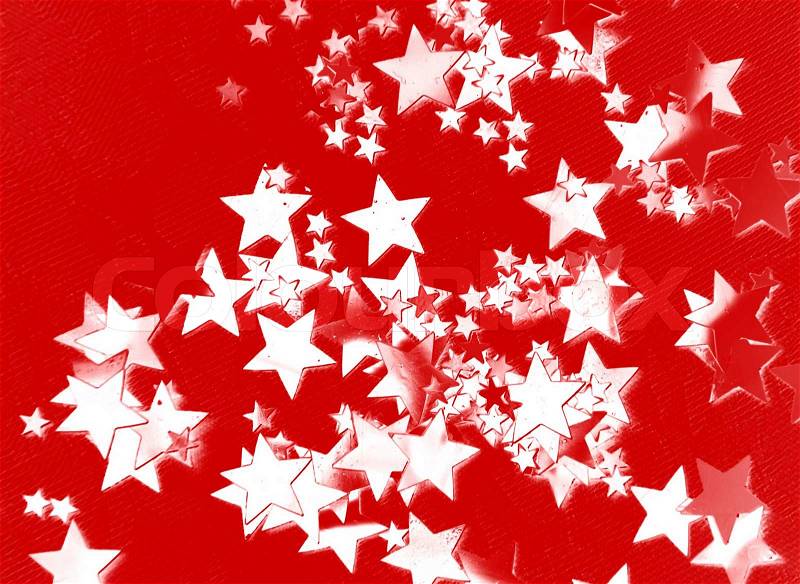 The red background with white stars, stock photo