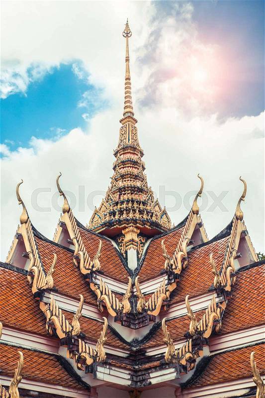 Thai temple. Wat Get Ho Temple, Anuphat Kritdaram Phuket, Thailand, stock photo