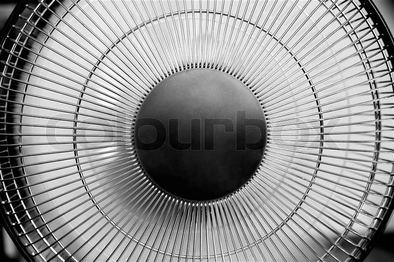Detail of the home fan - black and white, stock photo