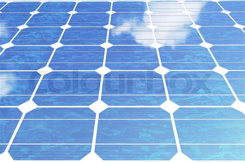 3D illustration solar panels with clouds. Energy and electricity. Alternative energy, eco or green generators. Power, ecology, technology, electricity. Lighting and background are from NoEmotion HDRs, stock photo