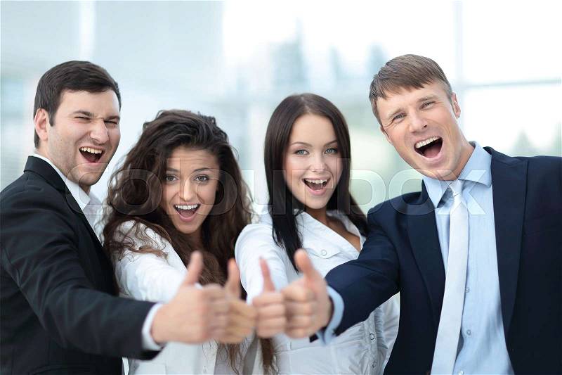 Successful business people looking happy and confident, stock photo