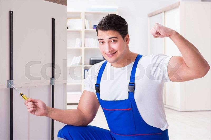 Furniture repair and assembly concept, stock photo