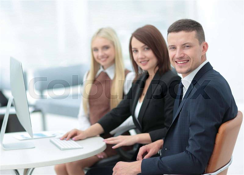 Business people. Business team working on their business project together at office, stock photo
