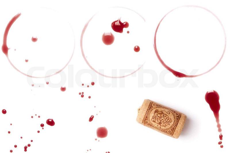 Wine collection - stains, spots and cork, stock photo