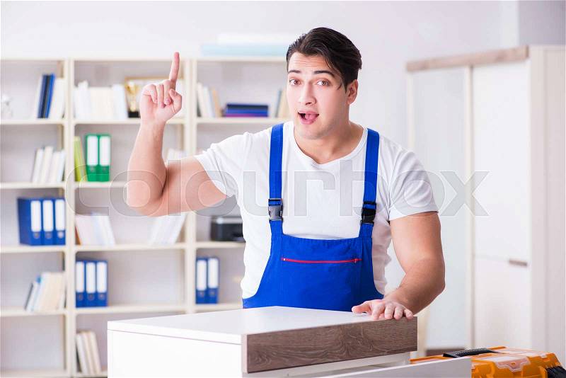 Furniture repair and assembly concept, stock photo