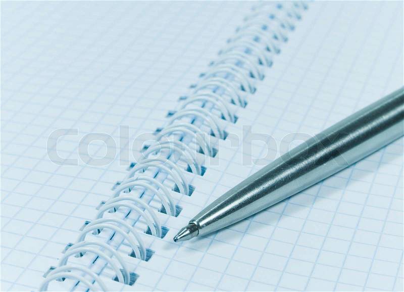 Notebook and pen close up, stock photo