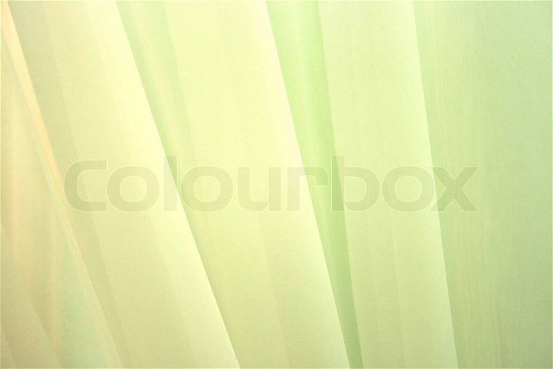 Picture of green luxurious curtains, stock photo