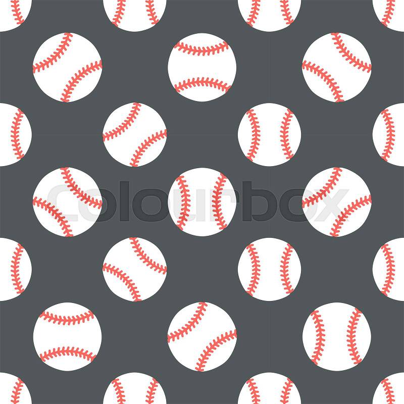 Baseball, softball sport game vector seamless pattern, background with line icons of balls. Linear signs for championship, equipment store, vector