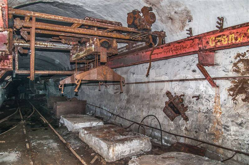 Old abandoned coal mine tunnel, stock photo