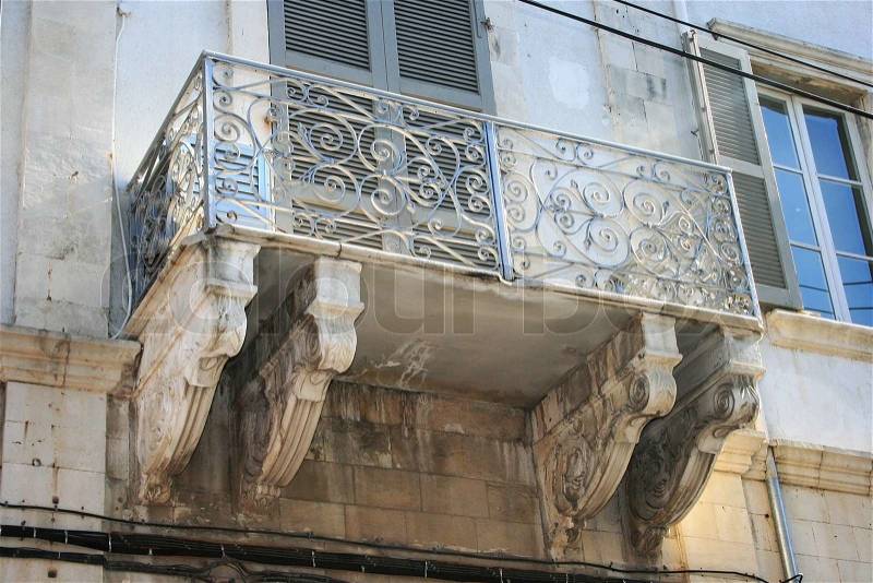 Old balcony in Limassol, Cyprus, stock photo