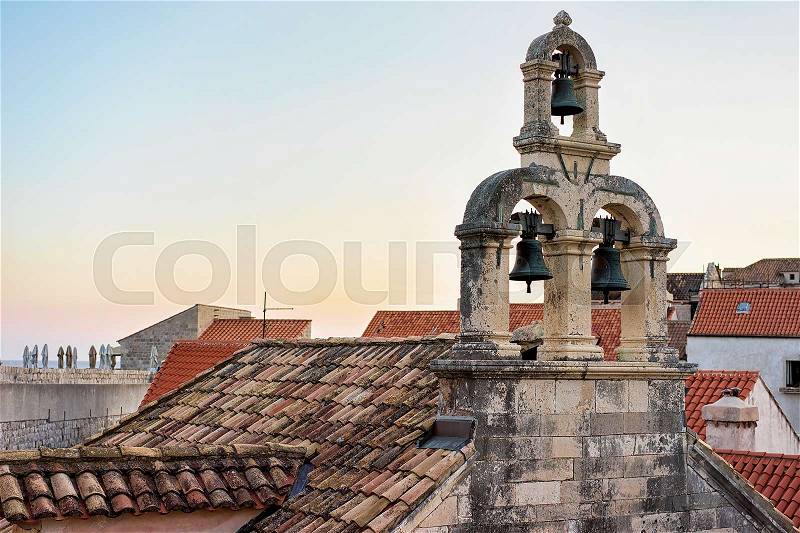 Roof of Church in Dubrovnik, Croatia, stock photo