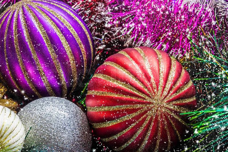 Christmas decorations close-up. Christmas picture, stock photo