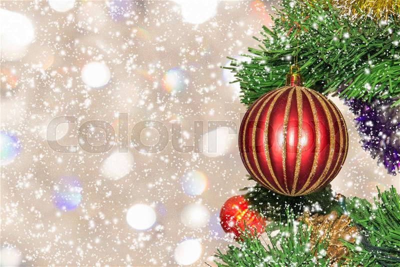 Christmas-tree decoration, close-up. Christmas picture (card), stock photo