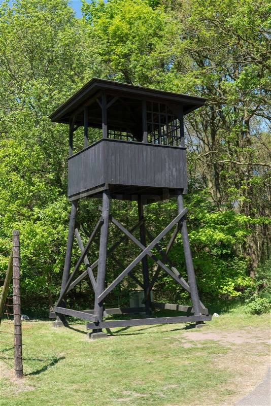 The Westerbork transit camp was a World War II Nazi refugee, detention and transit camp in Hooghalen, ten kilometres north of Westerbork, in the northeastern Netherlands, stock photo