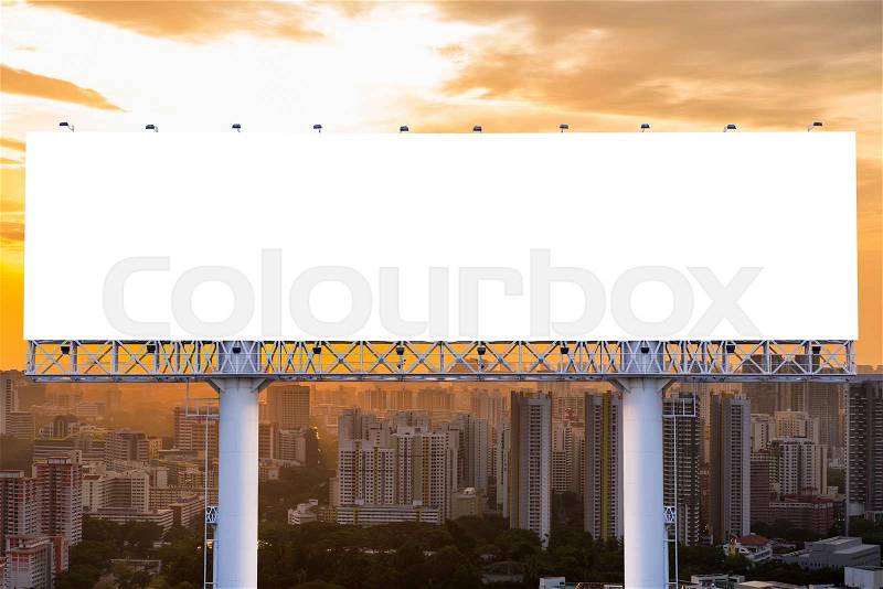 Billboard or advertising poster on highway for advertisement concept background, stock photo