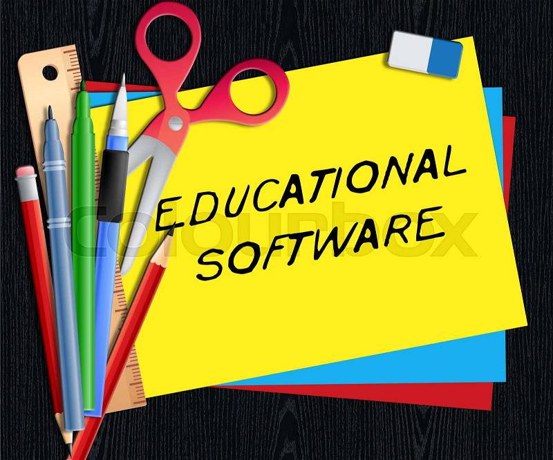 Educational Software Meaning Learning Application 3d Illustration, stock photo