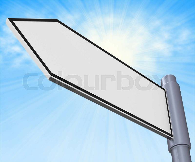 Blank Road Sign Meaning Space For Message 3d Illustration, stock photo