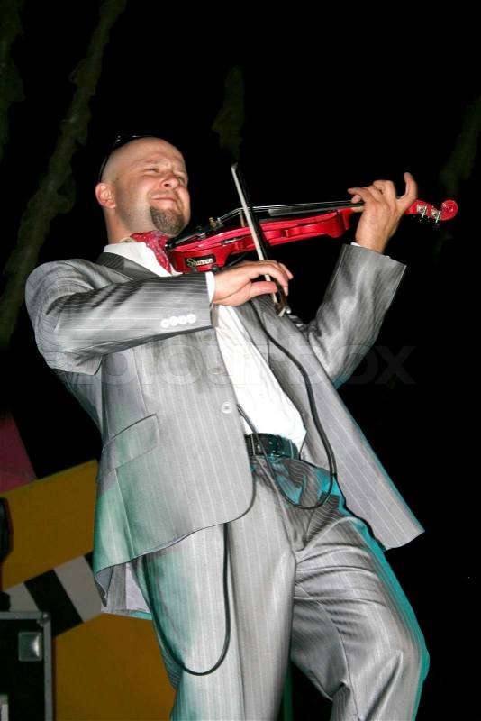 LIMASSOL,CYPRUS-JUNE 7: Russian professional violinist of band Shannon in Cypriot-Russian festival June 7, 2008 in Limassol,Cyprus, stock photo
