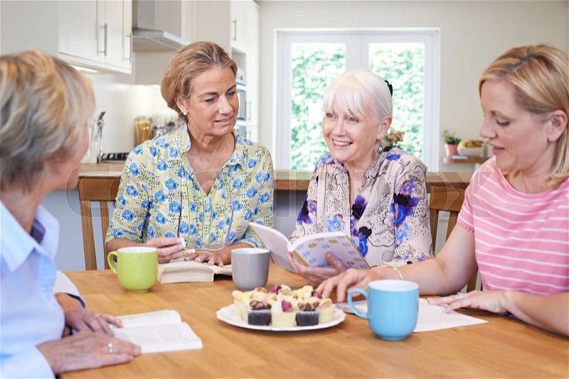 Group Of Women Meeting For Book Group, stock photo