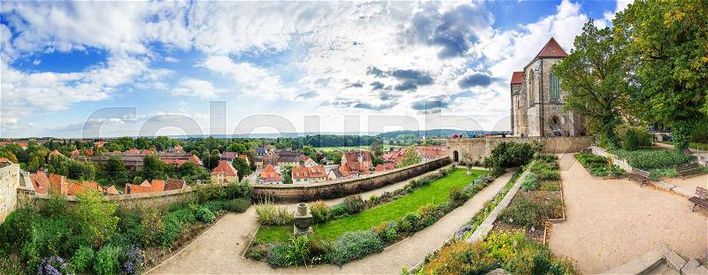 Quedlinburg in Germany with historic inner city, stock photo