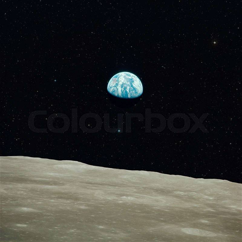 Earth view from moon. Elements of this image furnished by NASA, stock photo