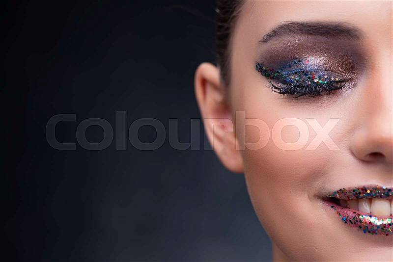 Beautiful woman with nice make-up, stock photo