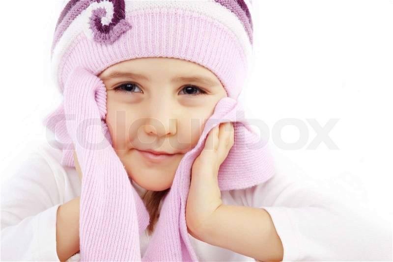 Portrait of lovely kid girl wearing winter clothing, stock photo - 2686535-portrait-of-lovely-kid-girl-wearing-winter-clothing