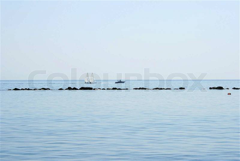 Mediterranean sea peaceful scene, stock photo
