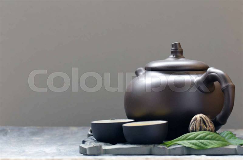 Traditional oriental green tea, stock photo