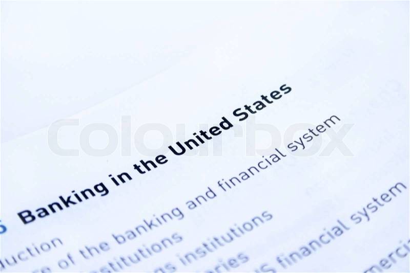 Banking and finance document,learning objectives, stock photo