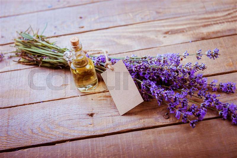 Natural oil cosmetics from lavender, stock photo