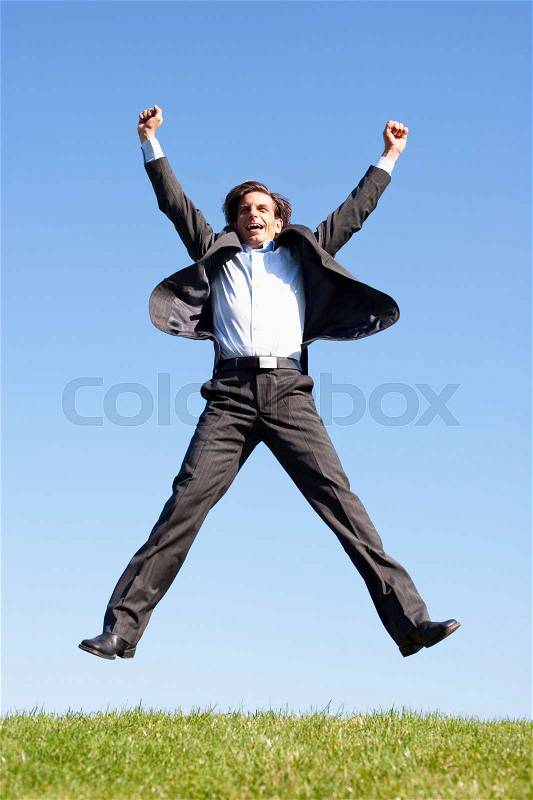 Businessman Jumping, stock photo