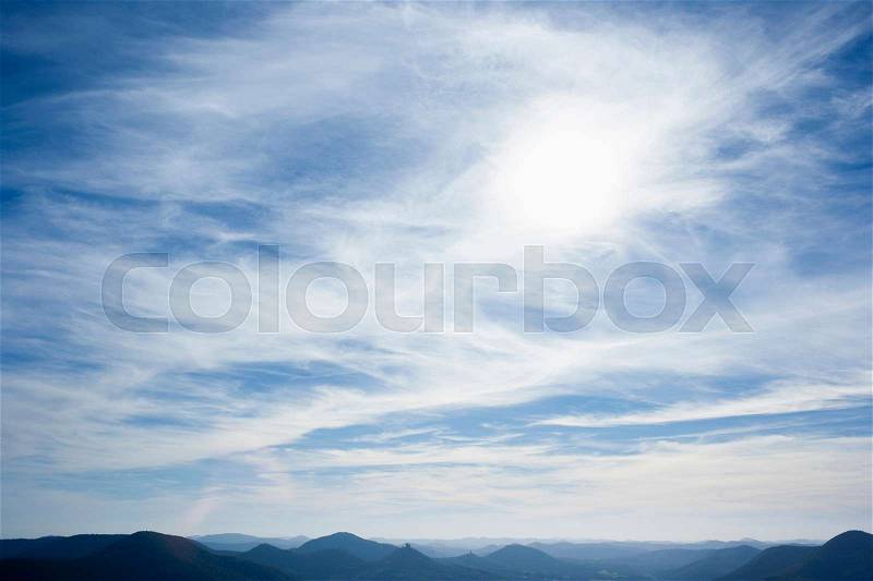 Blue sky with clouds, stock photo