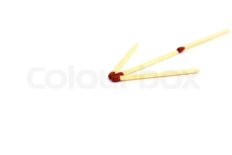 Matches arrow isolated on white background, stock photo