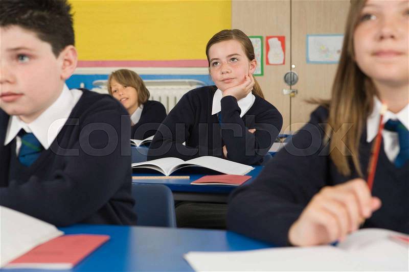 Students in class, stock photo