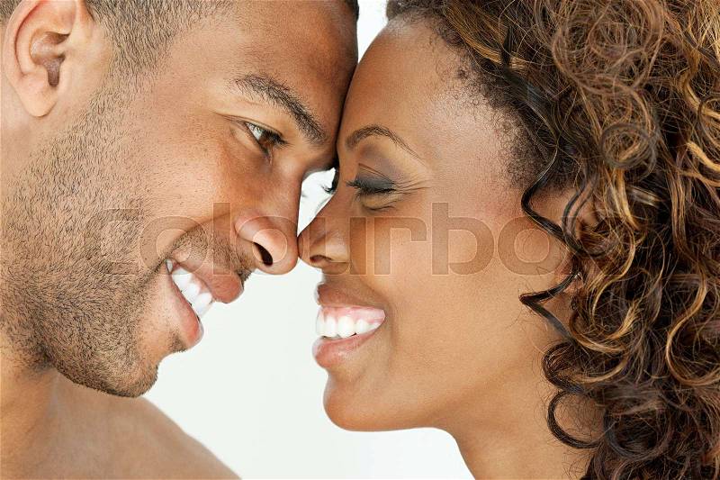 Young couple face to face, stock photo
