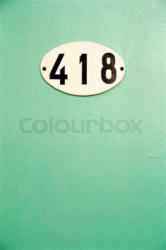 Door number, stock photo