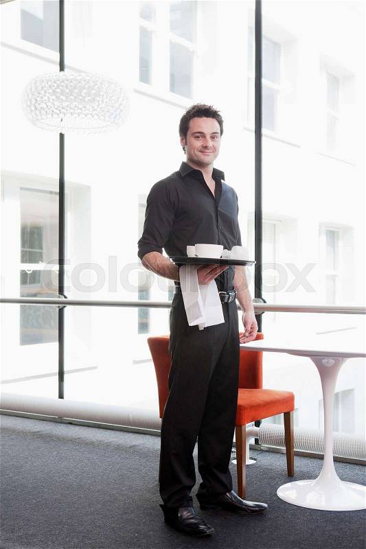 Portrait of a Waiter, stock photo