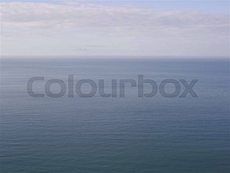 Aerial view of ocean and horizon, stock photo