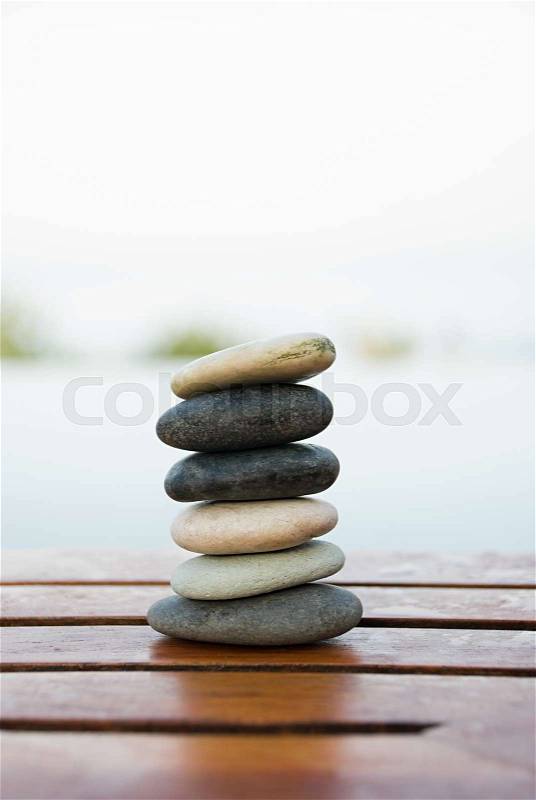 Stack of pebbles, stock photo