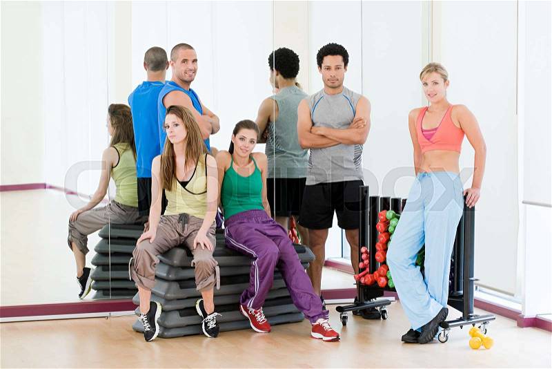 People in exercise studio, stock photo