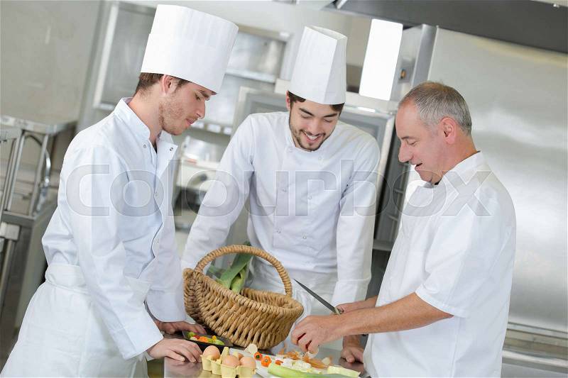 Cooking lessons from the best, stock photo